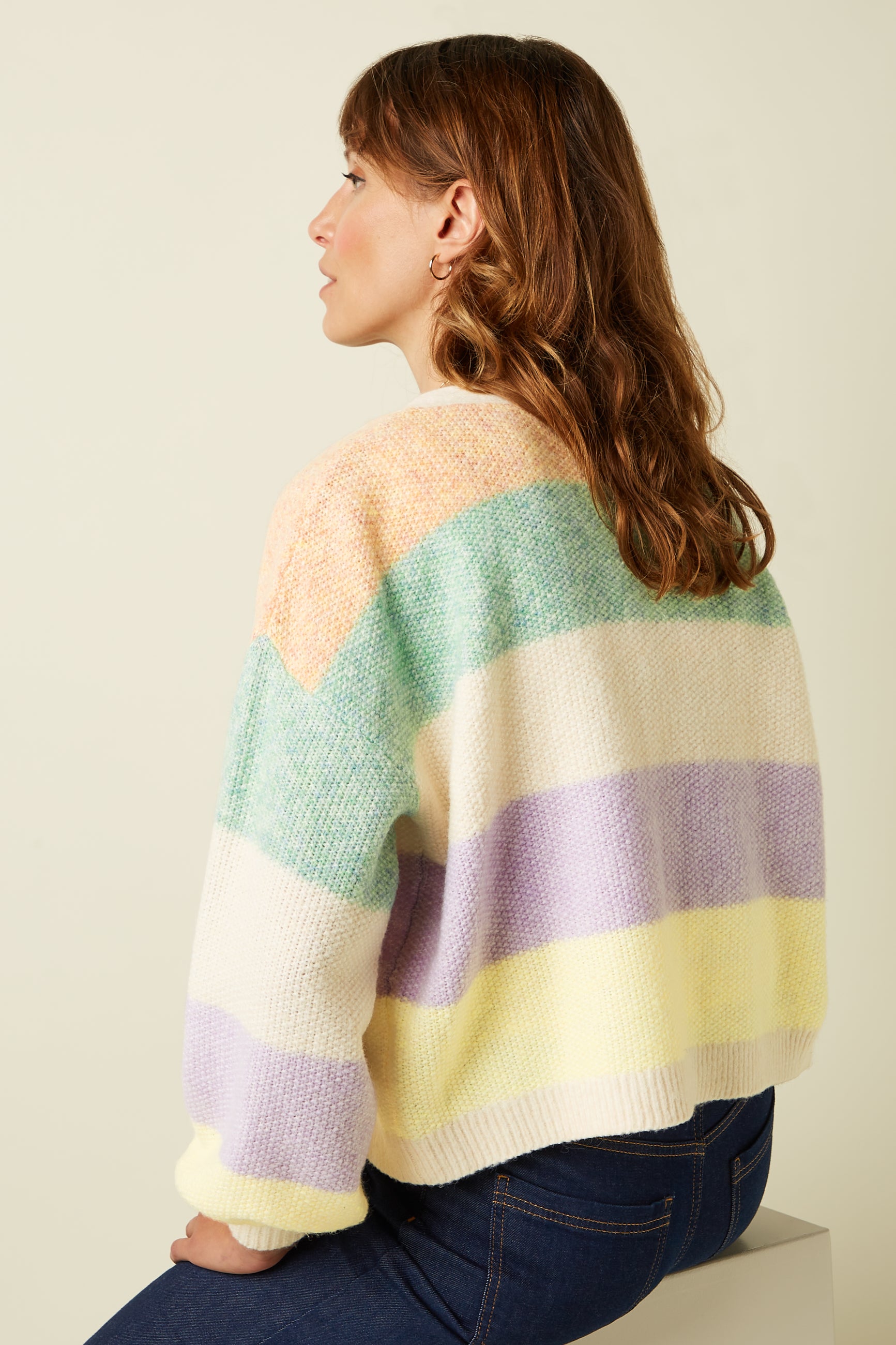 Cardi Loose Short Chunky - Cream