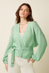 Cardi Loose Farfalle - Cameo Green
