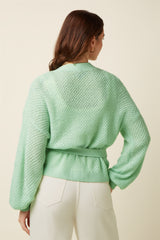 Cardi Loose Farfalle - Cameo Green