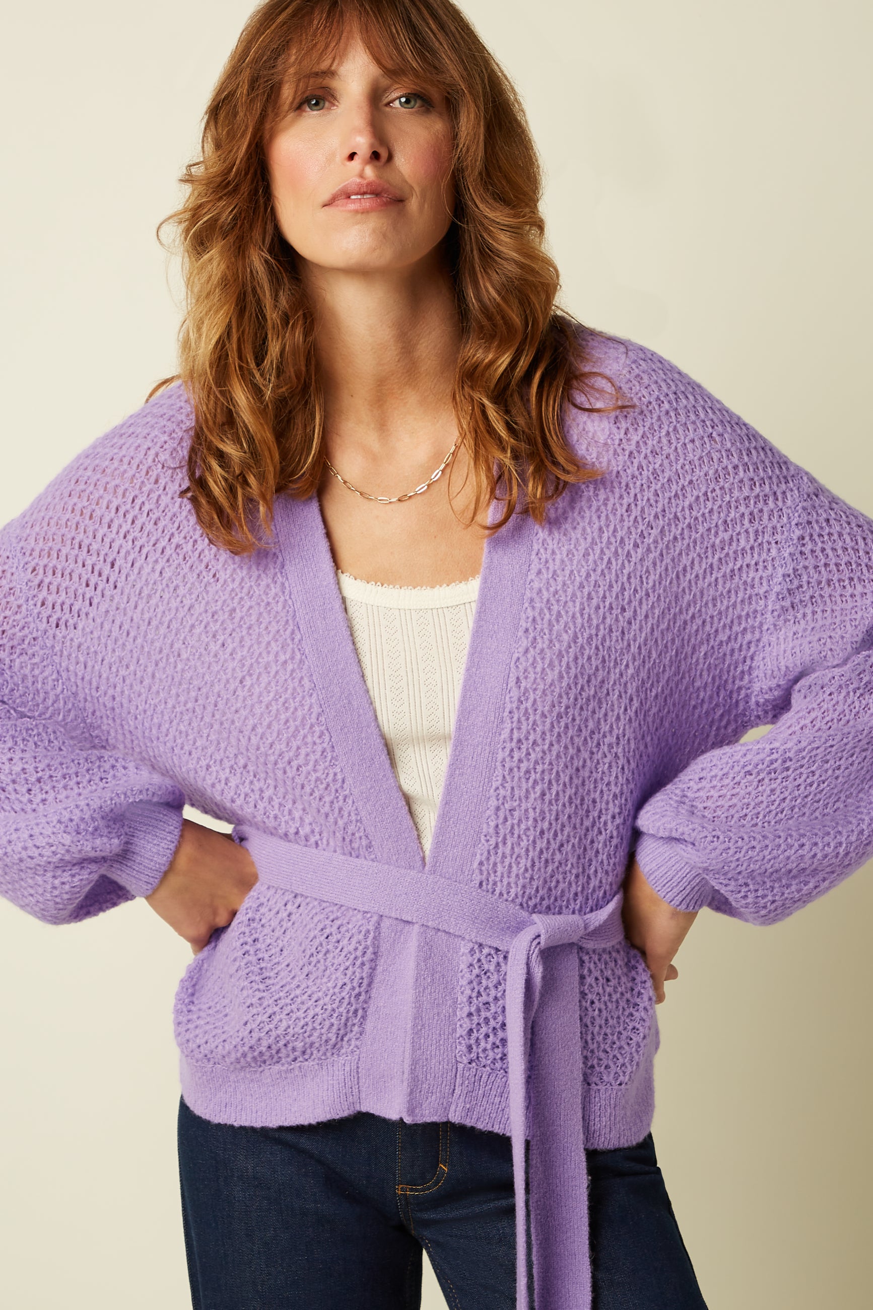 Cardi Loose Farfalle - Sheer Lilac