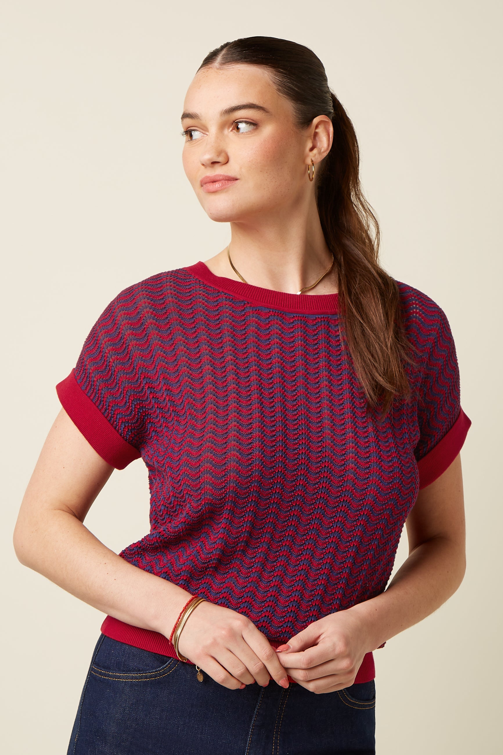 Boatneck Top Tide - Chili Red