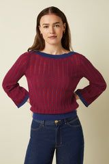 Audrey Trumpet Sleeve Tide - Chili Red