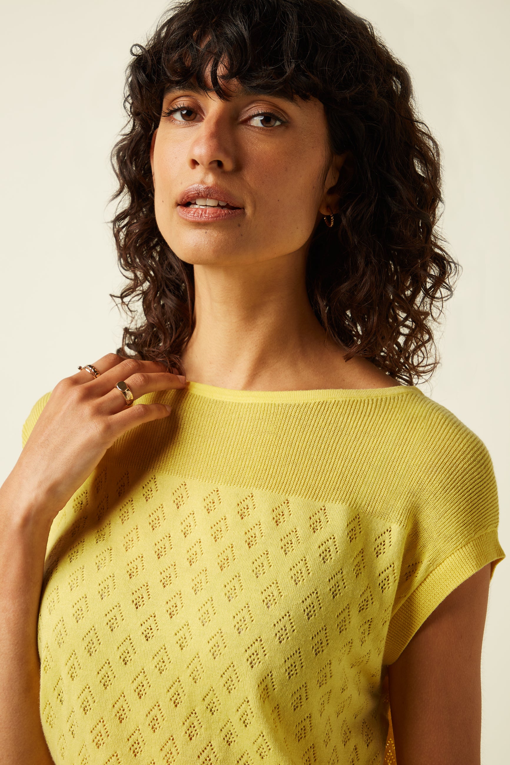 Lina Top Mateo Knit - Yellow Cream