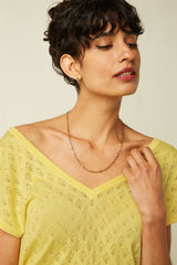 Double V Top Mateo Knit - Yellow Cream