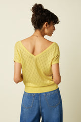 Double V Top Mateo Knit - Yellow Cream