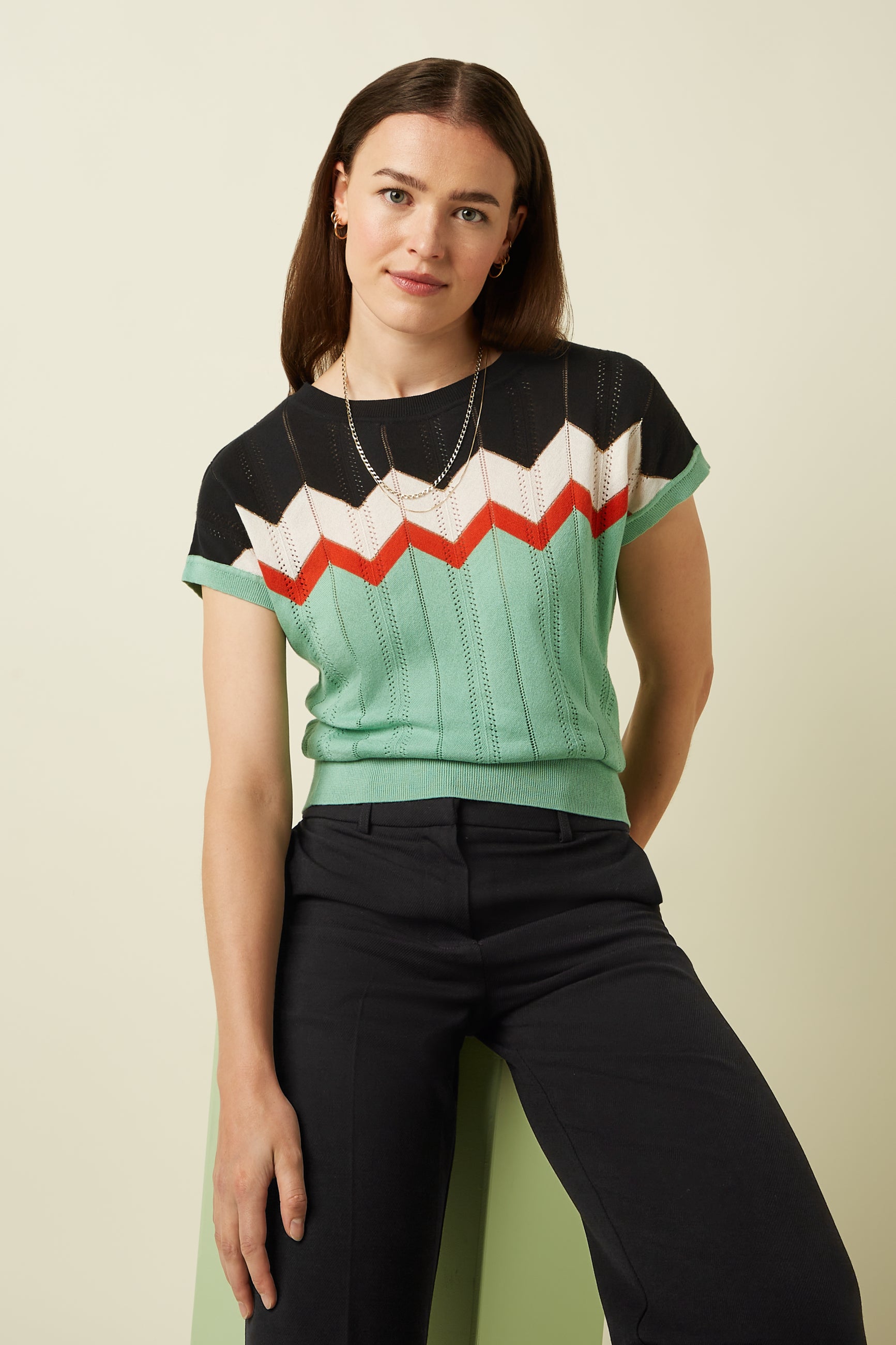 Boatneck Top Nova - Minty Meadow
