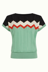 Boatneck Top Nova - Minty Meadow