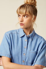 Evelina Blouse Festa Light Denim - Blue Tint