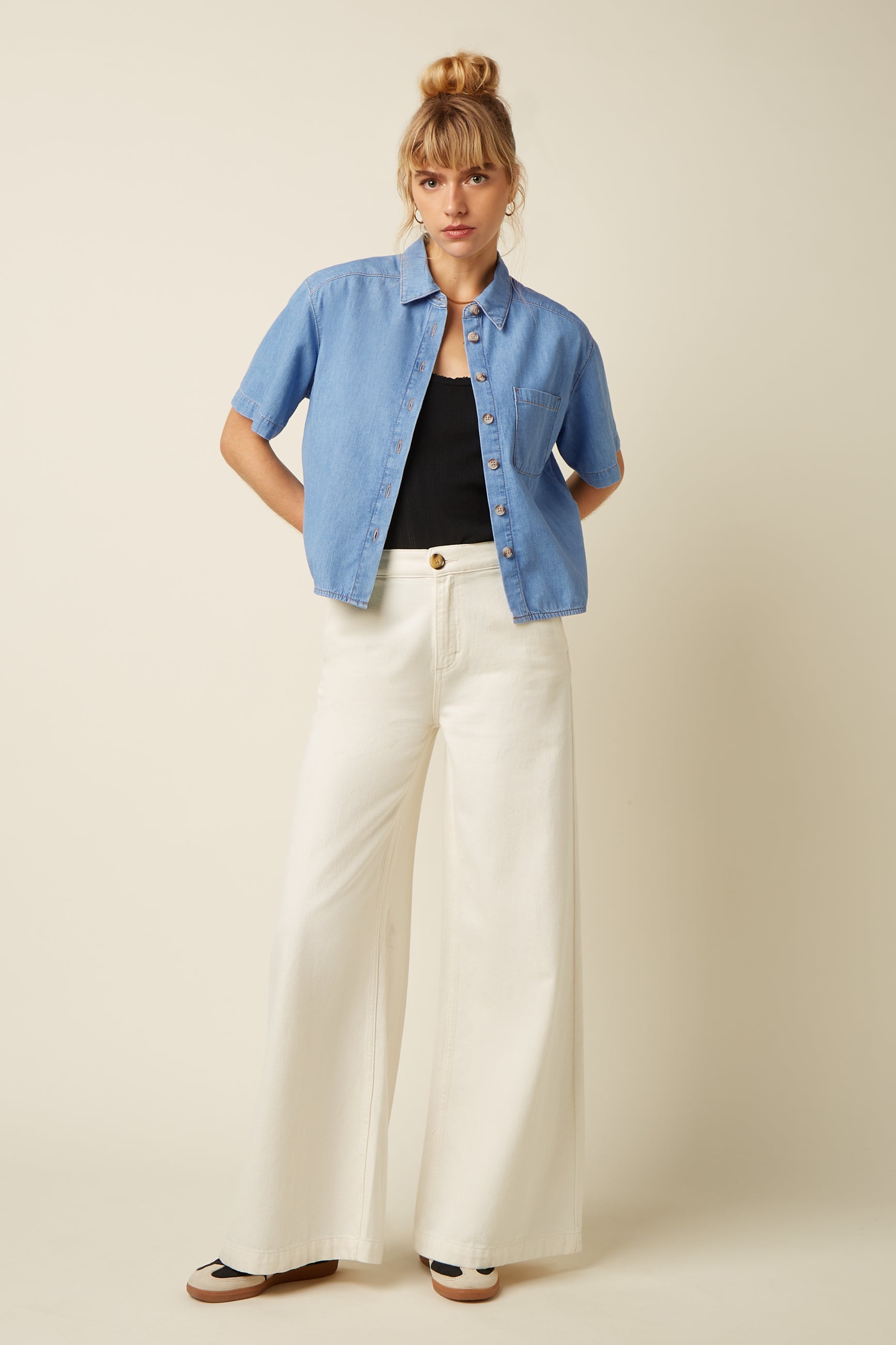 Evelina Blouse Festa Light Denim - Blue Tint