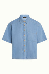 Evelina Blouse Festa Light Denimv - Blue Tint