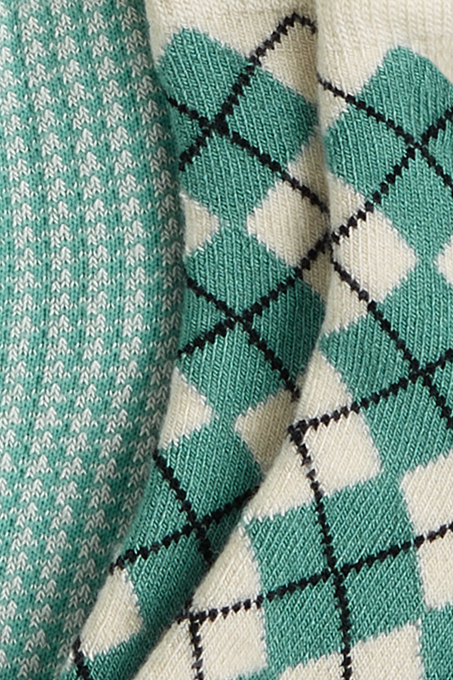 Socks Short 2-Pack Argyle - Matcha Green