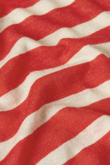 V Neck Top Marsy Linen Stripe - Sun Orange