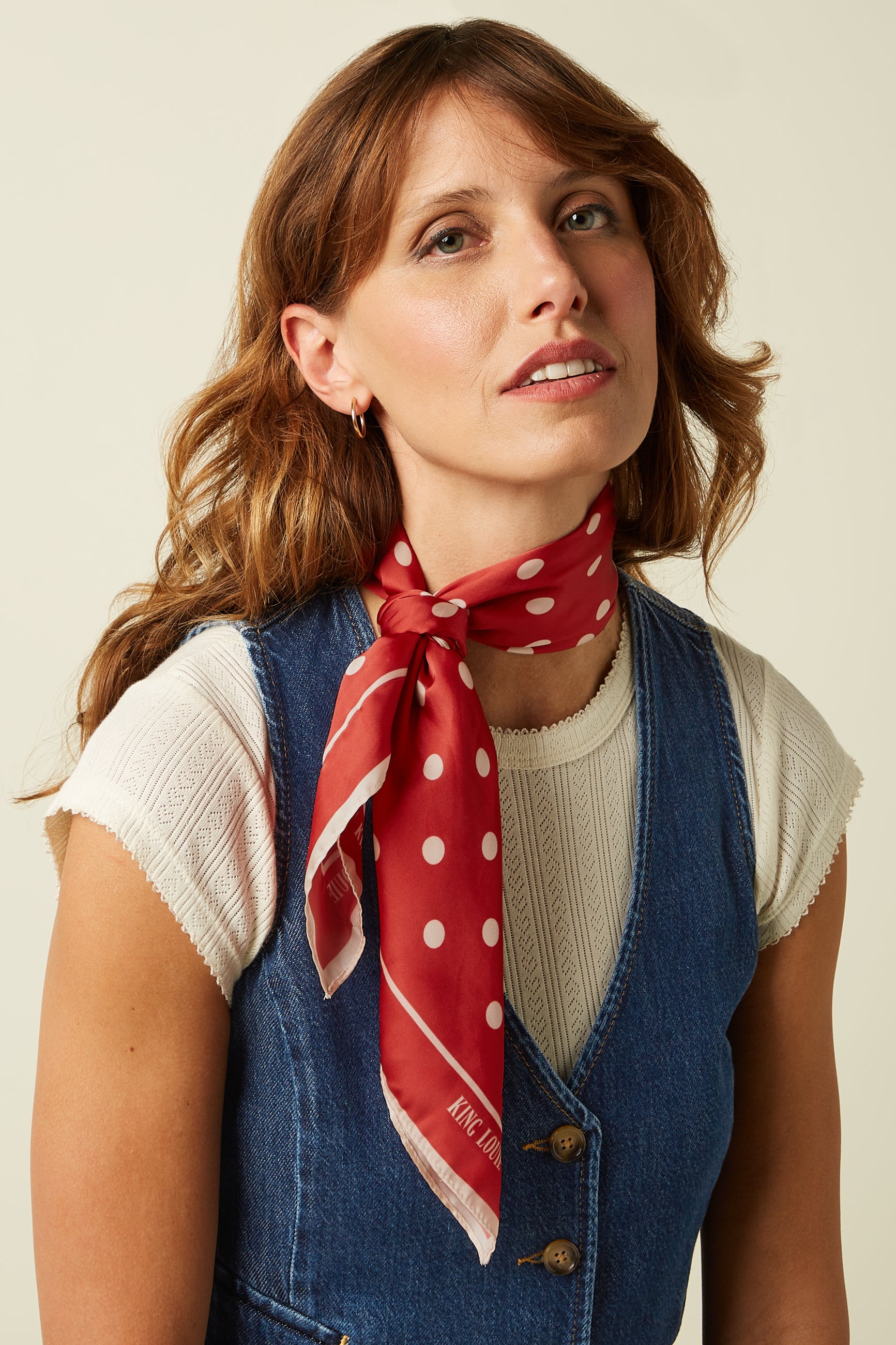 Scarf Polka - Chili Red