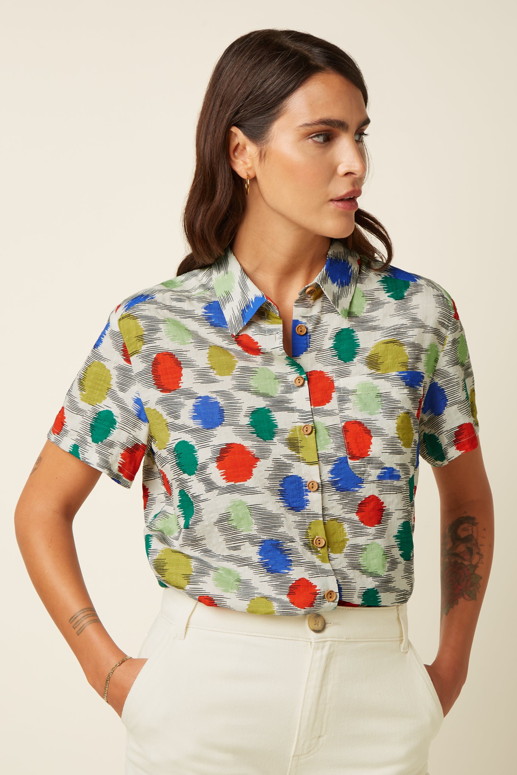 Evelina Blouse Walton - Ice Cream