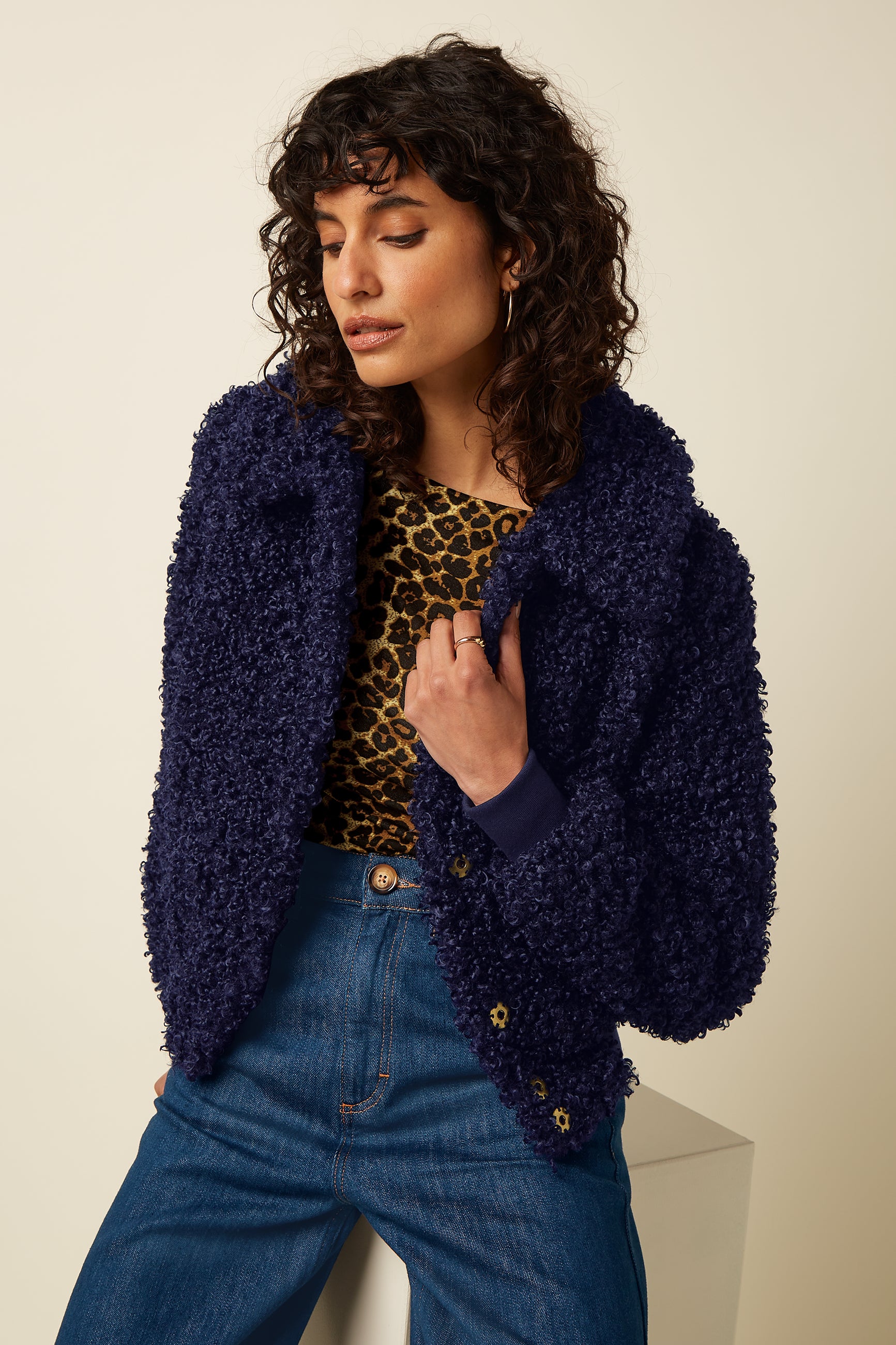 Isa Jacket Basil Fur - Evening Blue