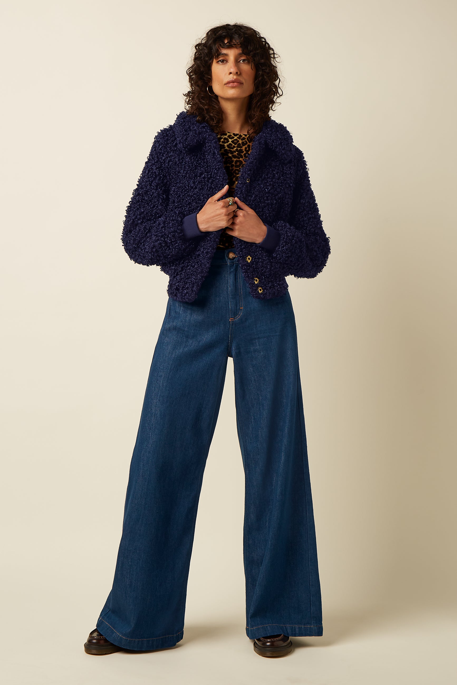 Isa Jacket Basil Fur - Evening Blue