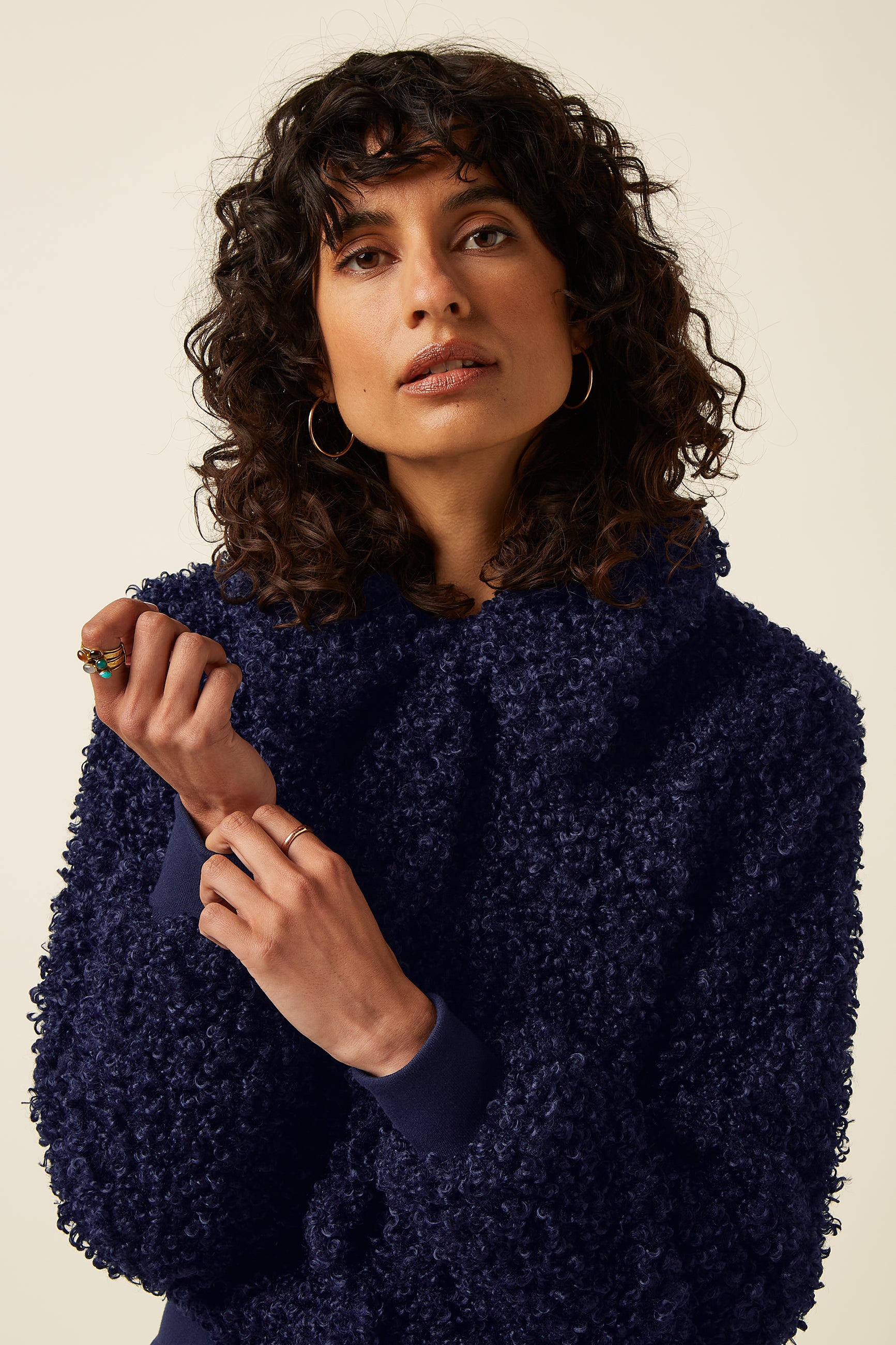 Isa Jacket Basil Fur - Evening Blue