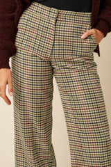 Federica Pants Basso Check - Marzipan