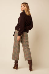 Federica Pants Basso Check - Marzipan