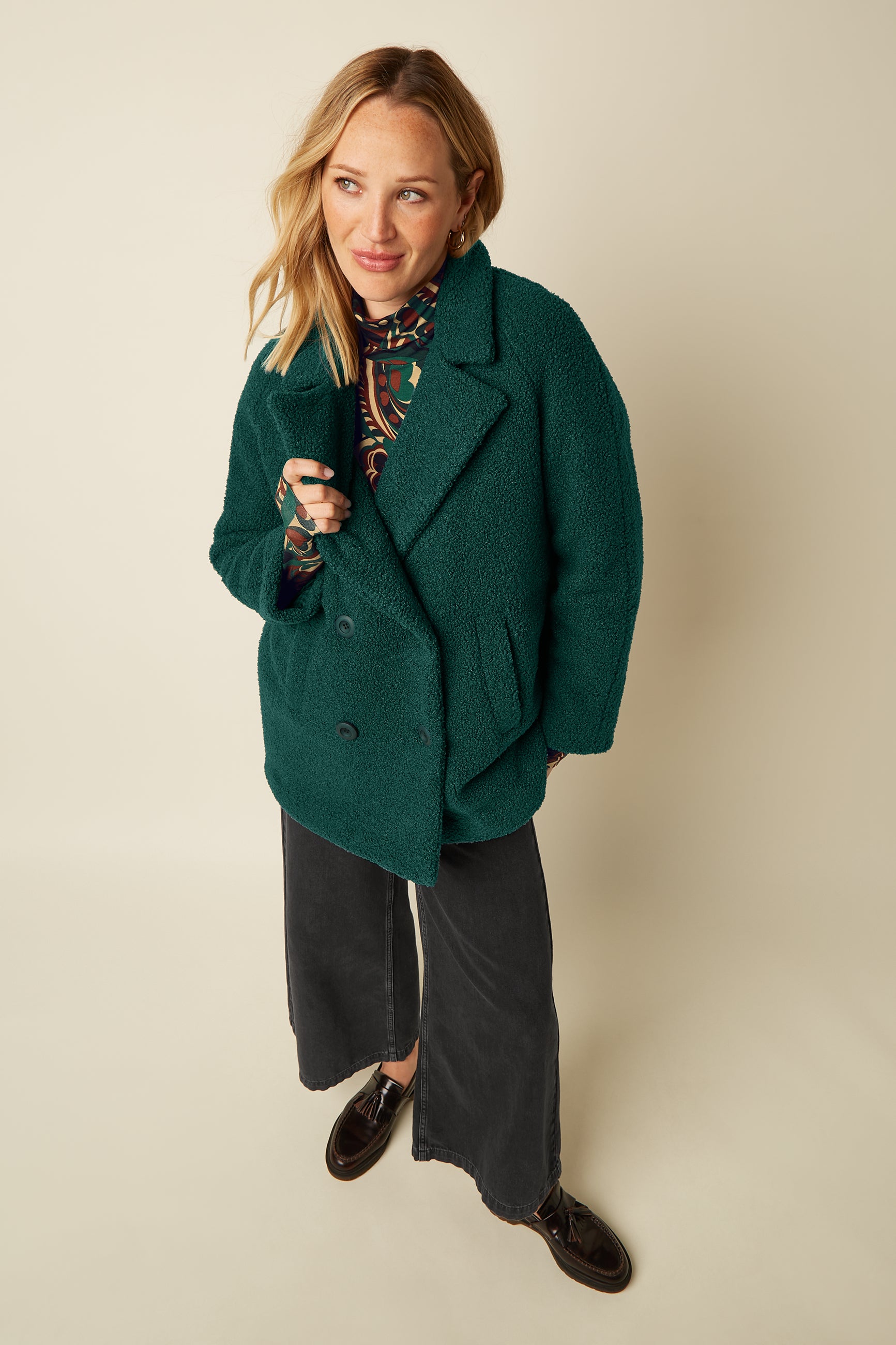 Amelie Coat Dexter Teddy - Dragonfly Green