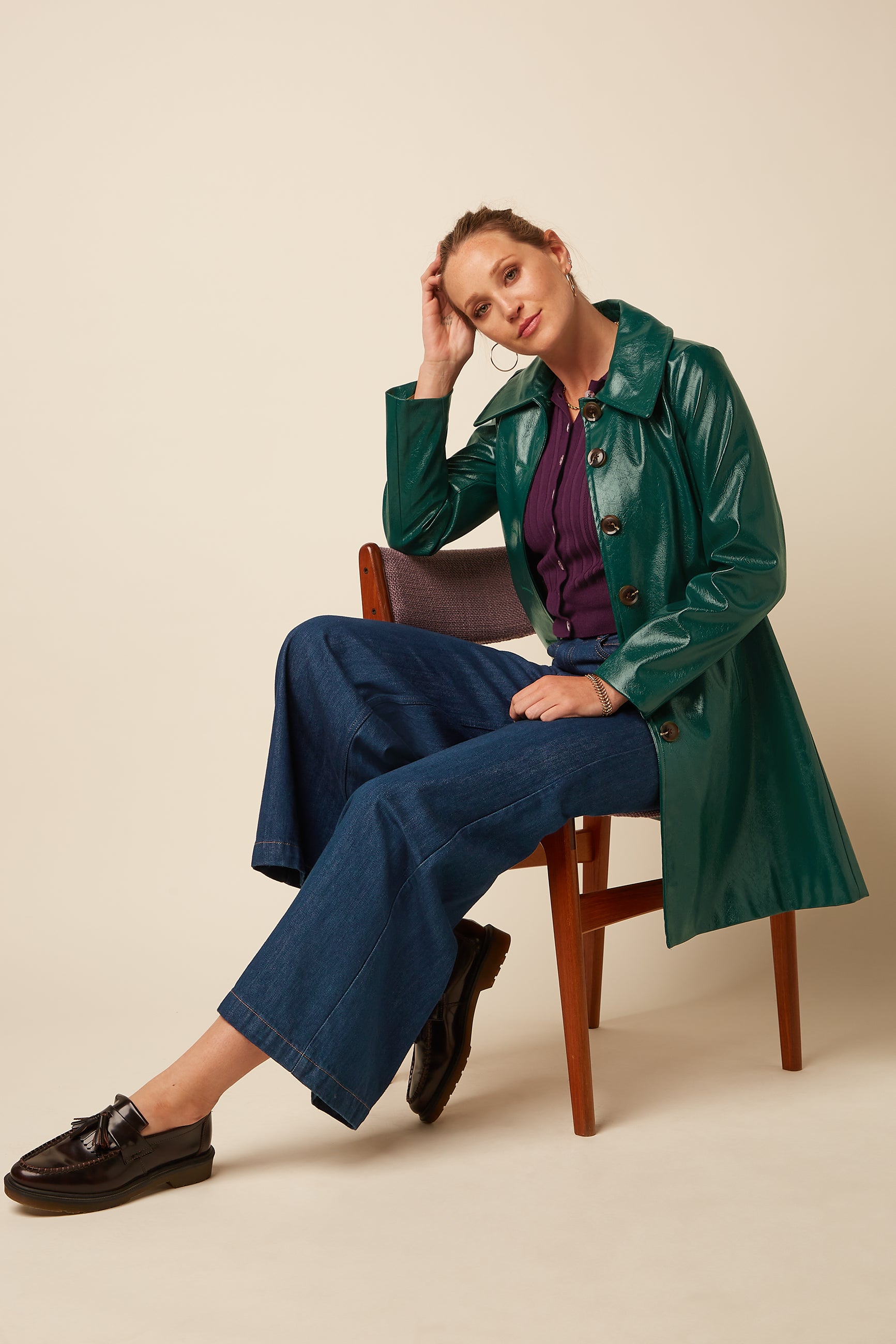 Anais Coat Glitz - Botanical Green