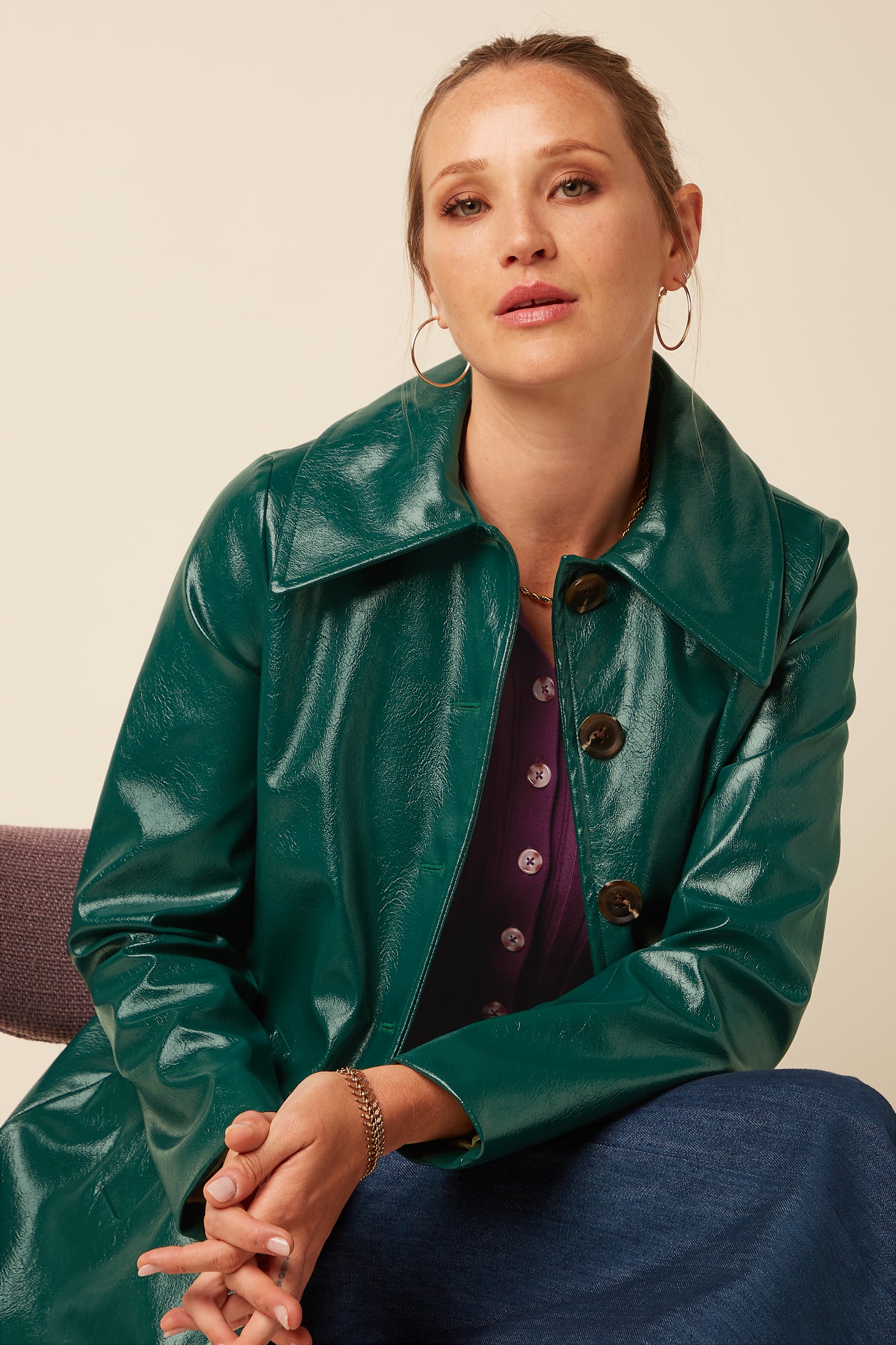 Anais Coat Glitz - Botanical Green