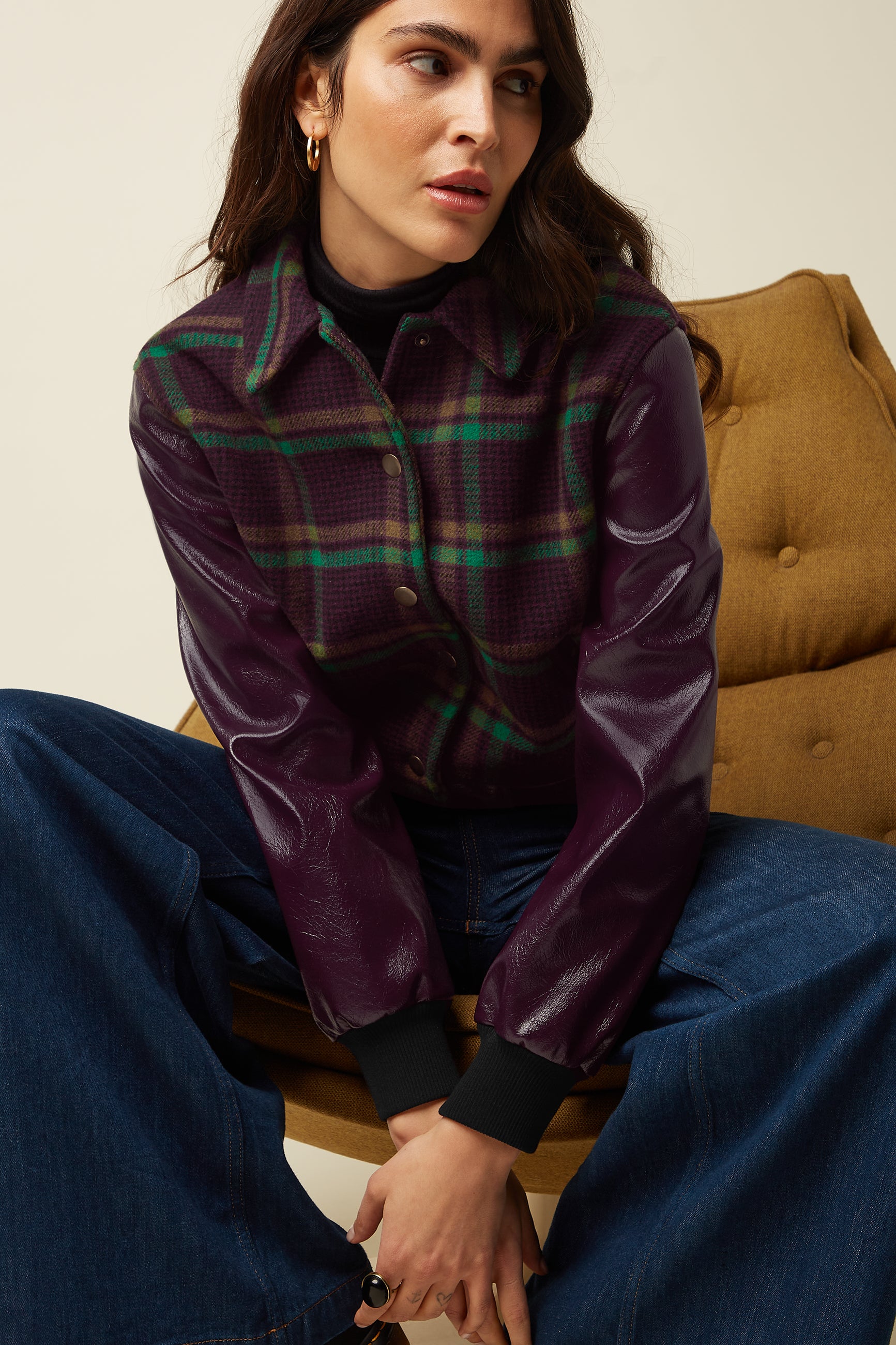 Billie Baseball Jacket Vera Check - Porto Red