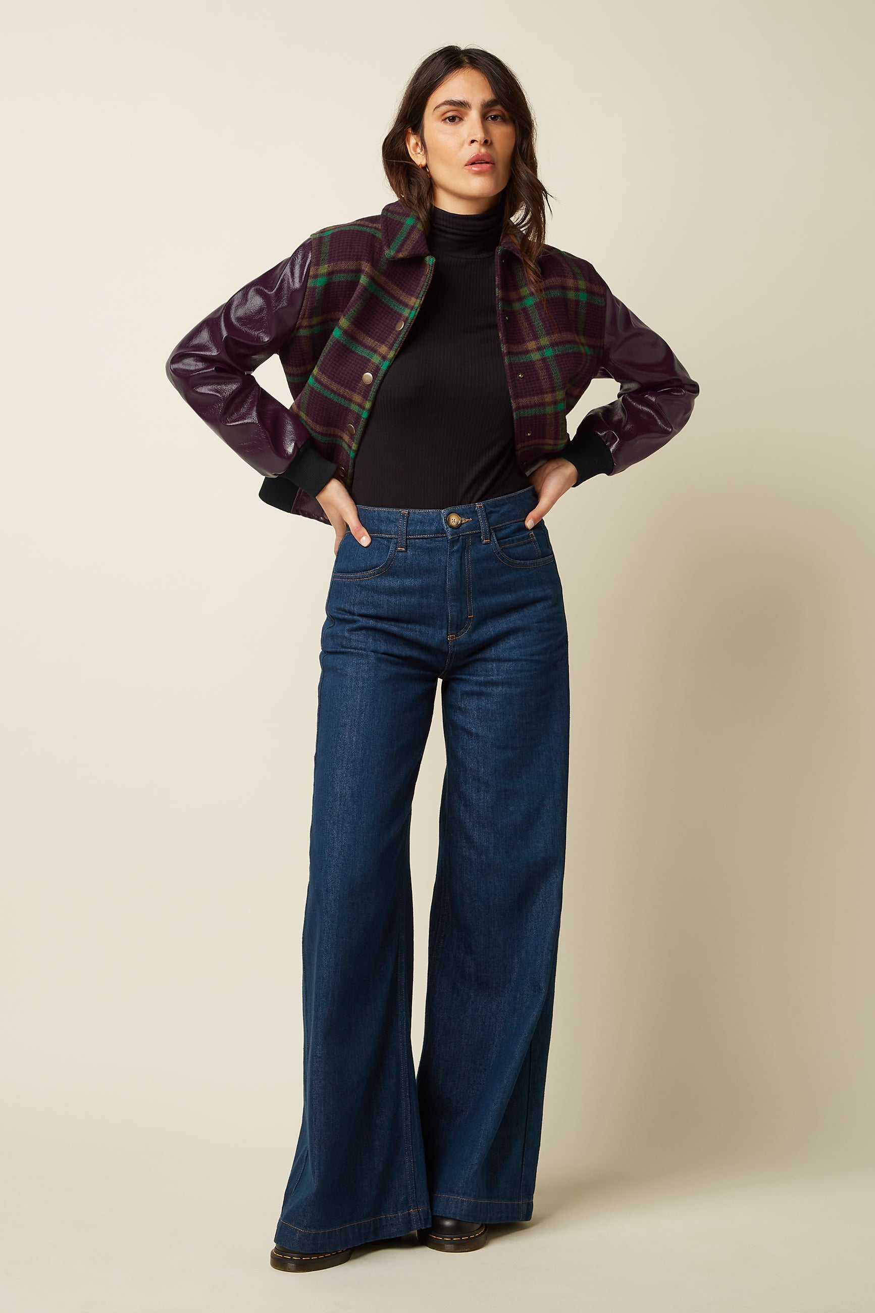 Billie Baseball Jacket Vera Check - Porto Red
