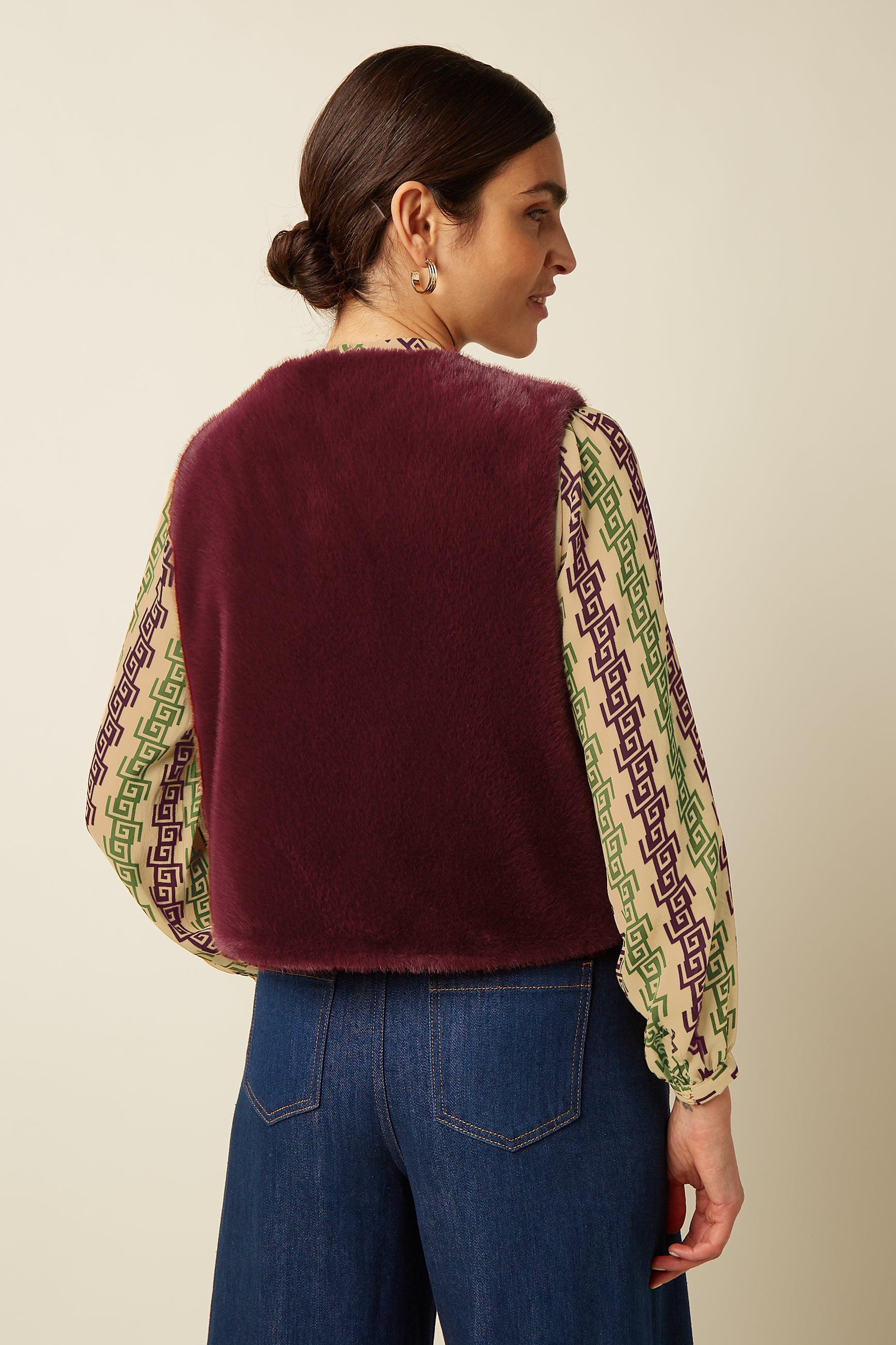 Viva Gilet Silver Fur - Porto Red