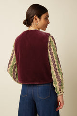 Viva Gilet Silver Fur - Porto Red