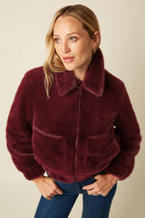 Isla Jacket Silver Fur - Porto Red