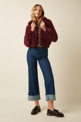 Isla Jacket Silver Fur - Porto Red