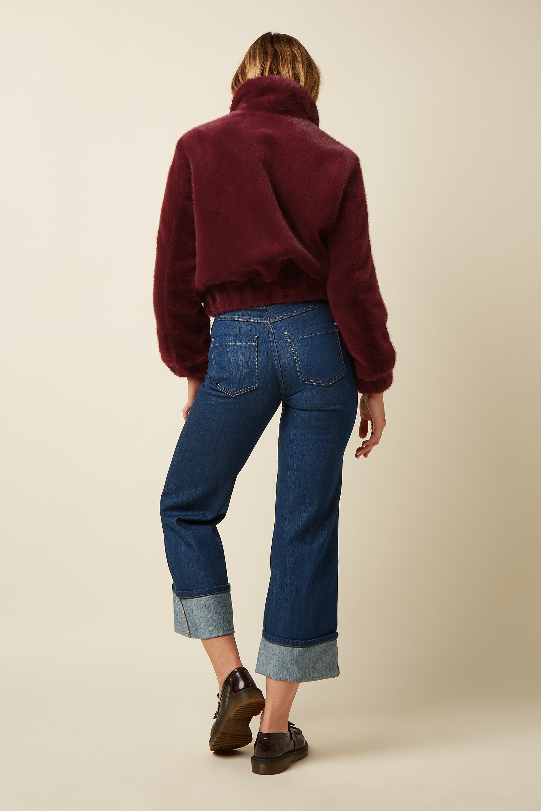 Isla Jacket Silver Fur - Porto Red