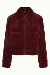 Isla Jacket Silver Fur - Porto Red