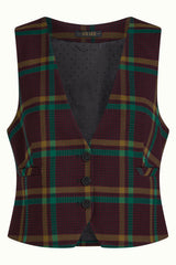 Cissy Gilet Vera Check - Porto Red