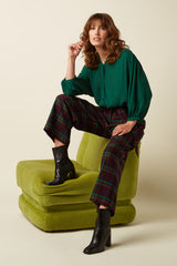 Ava Pants Vera Check - Porto Red