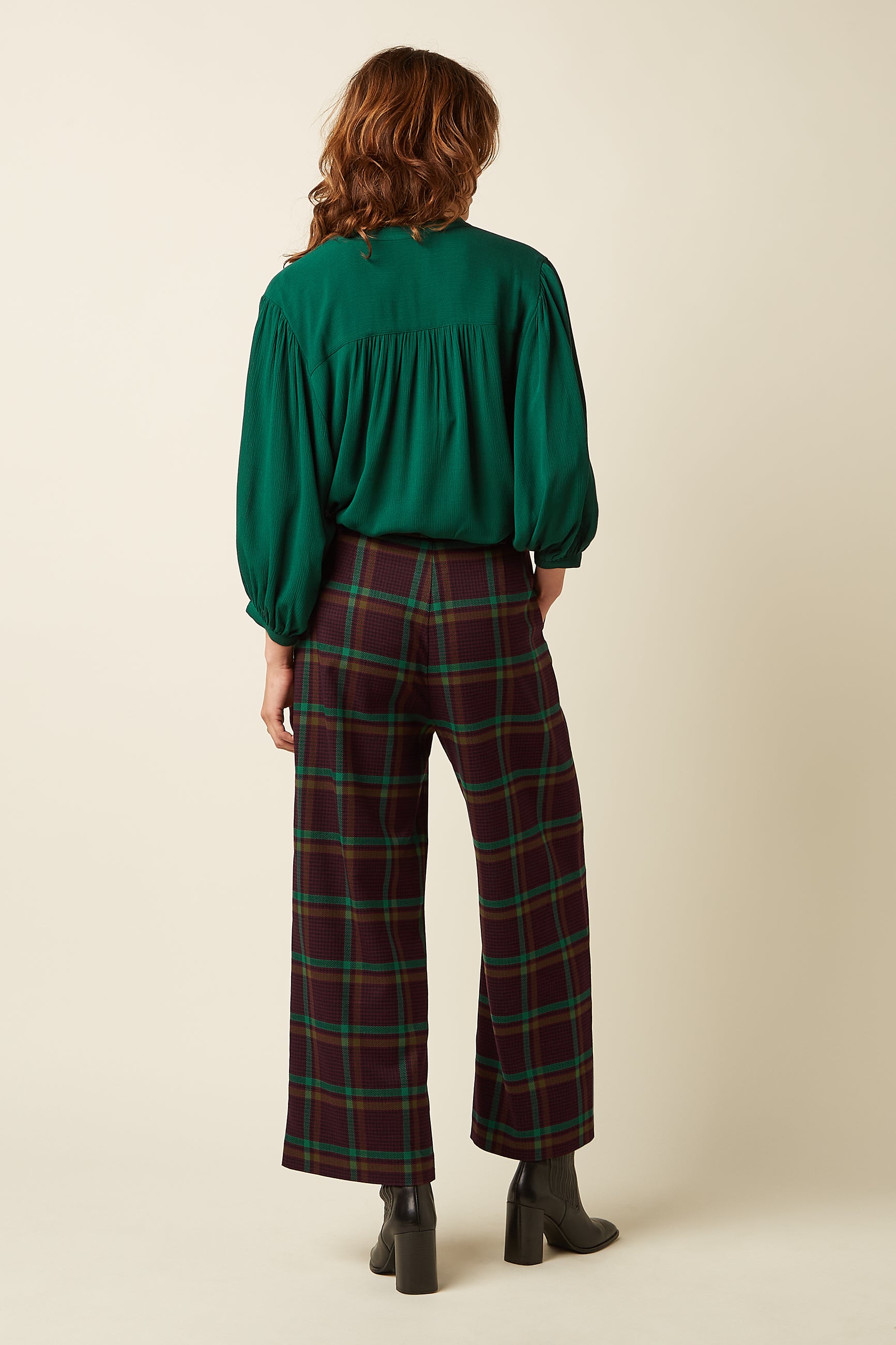 Ava Pants Vera Check - Porto Red