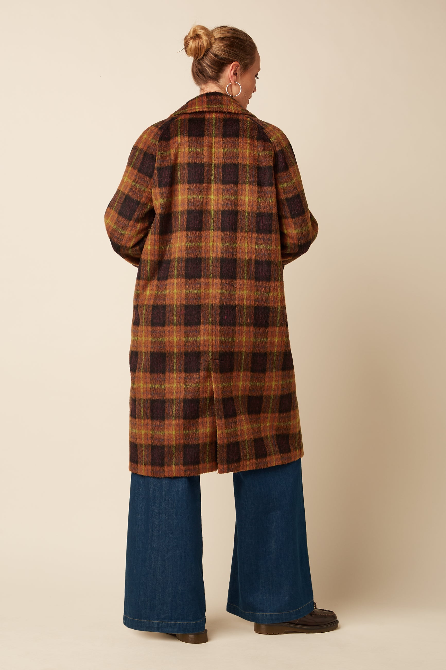 Amelie Coat Aloha Check - Spicy Brown