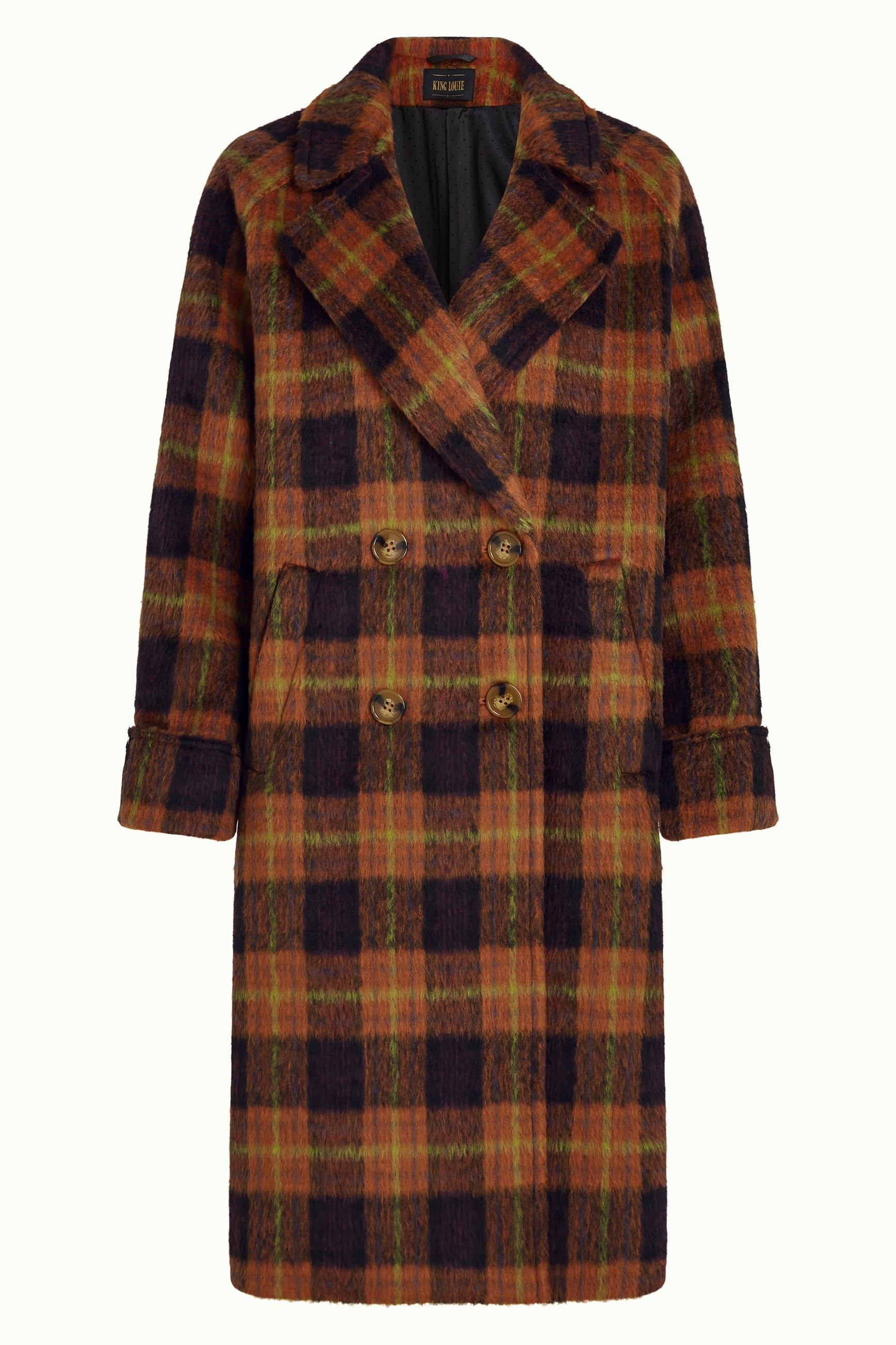 Amelie Coat Aloha Check - Spicy Brown