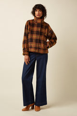 Varna Jacket Aloha Check - Spicy Brown