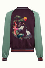 Bomber Jacket Dusk Satin - Grape Red