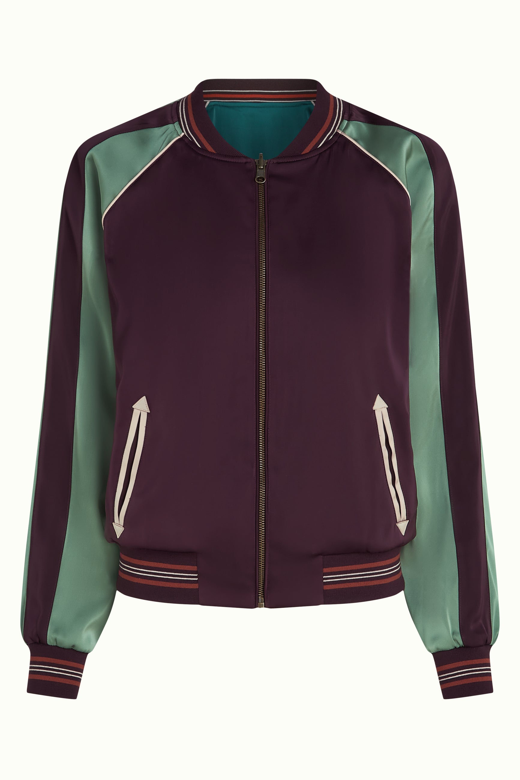 Bomber Jacket Dusk Satin - Grape Red