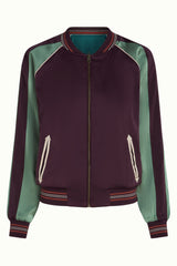 Bomber Jacket Dusk Satin - Grape Red