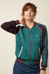 Bomber Jacket Dusk Satin - Grape Red