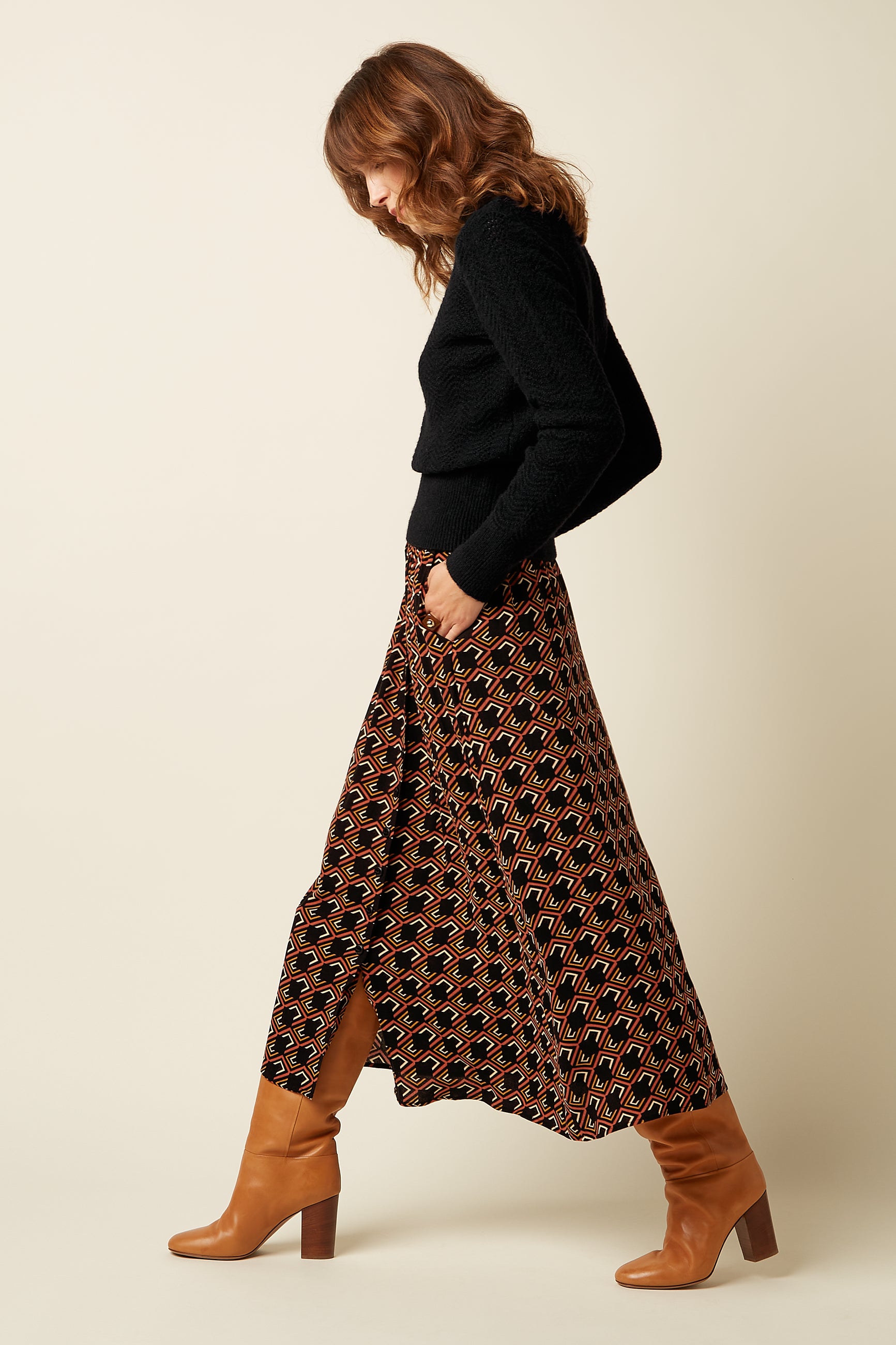 Emily Skirt Calou - Spicy Brown