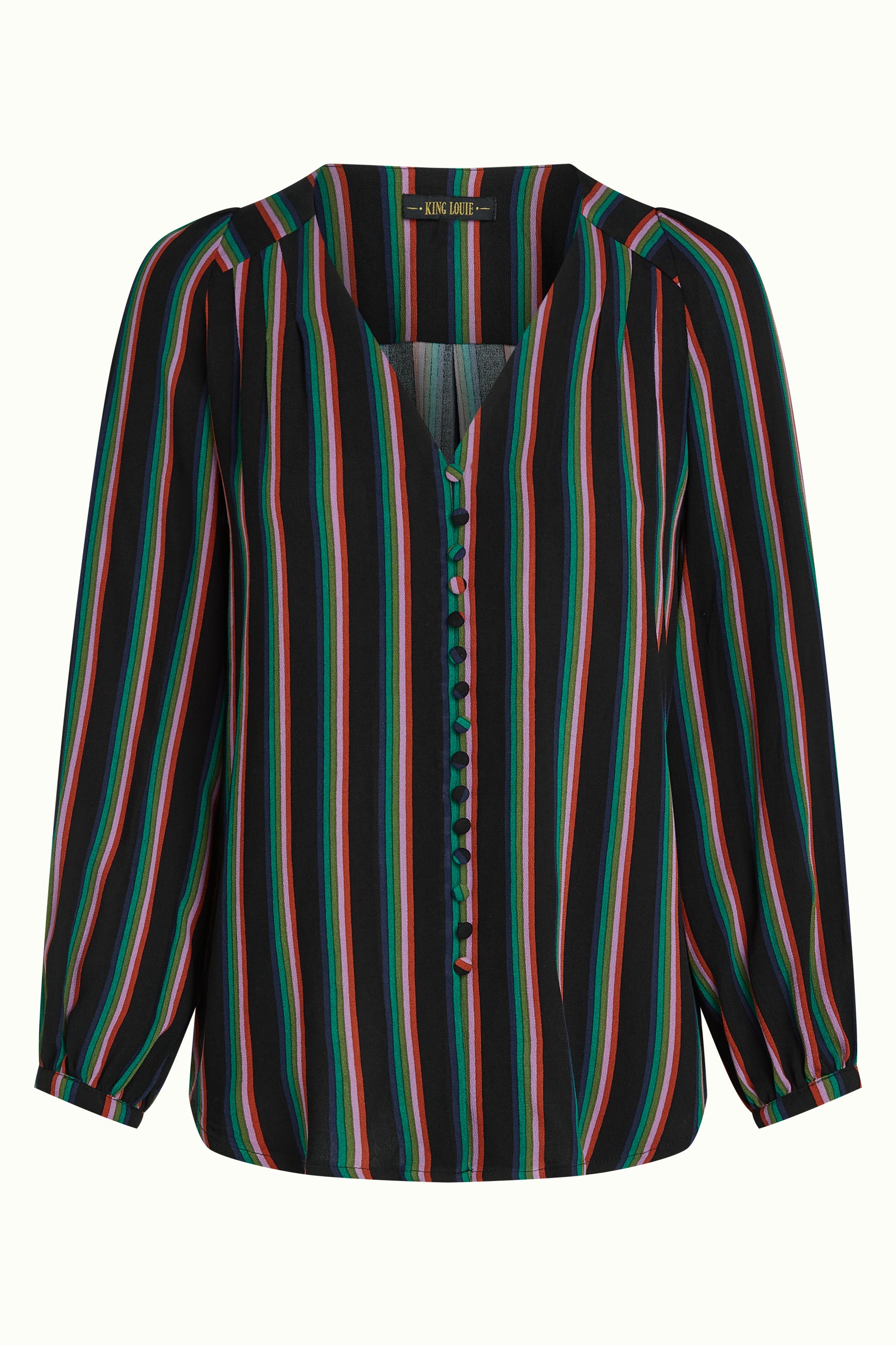 Erin Blouse Harley Stripe - Black