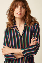 Claire Dress Harley Stripe - Black