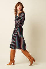 Claire Dress Harley Stripe - Black