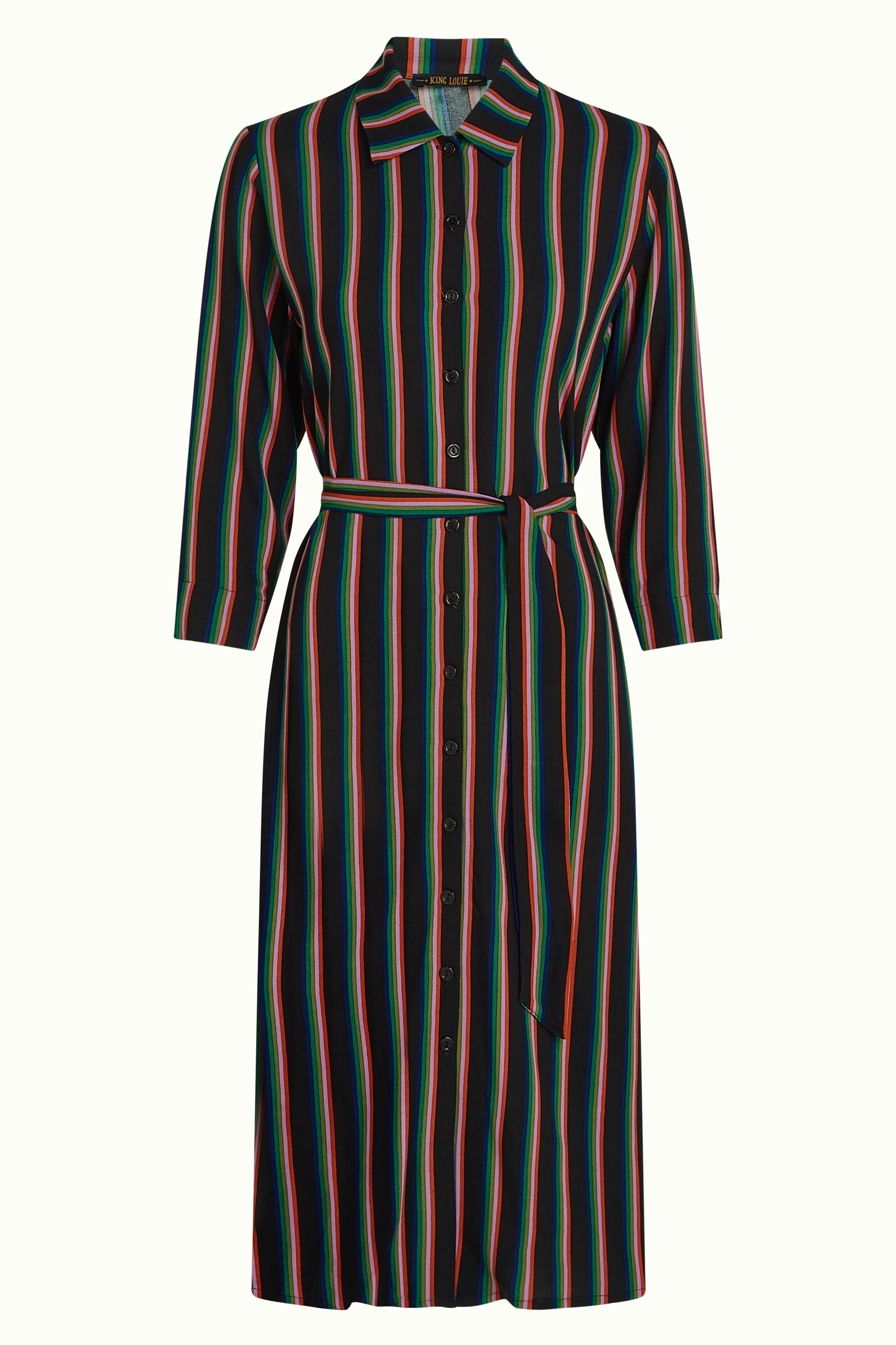 Claire Dress Harley Stripe - Black