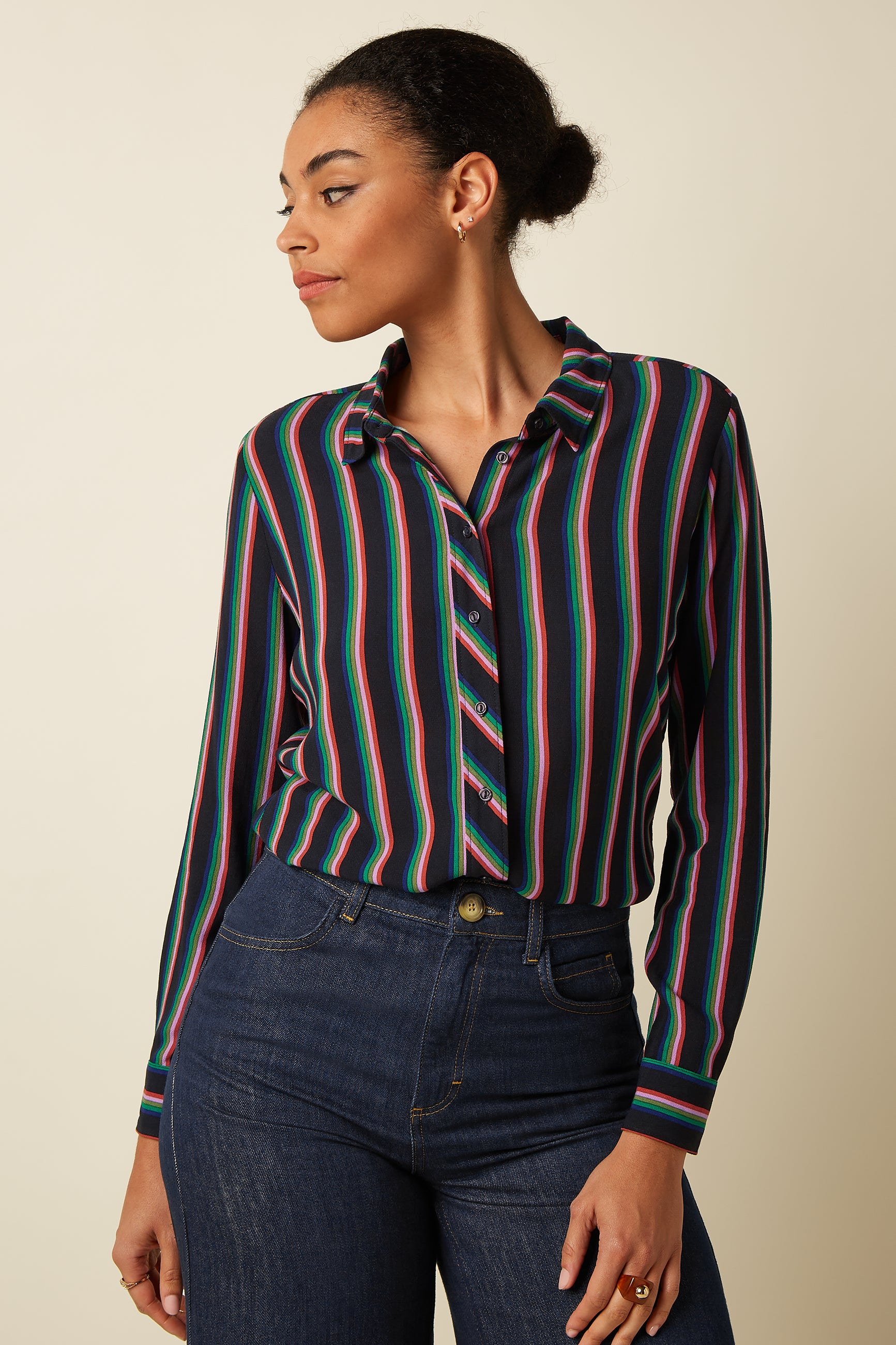 Rosie Blouse Harley Stripe - Black
